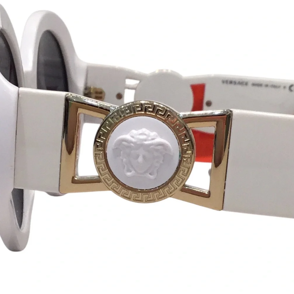 Versace Kids White Round Sunglasses with Dark Lenses